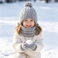 thumbnail image 2 of PureCasa Toddler Kids Winter Hats Gloves Neck Warmer for 2-10 Years Beanie Hat with Earflaps,Knit Mittens & Neck Gaiter Warmer for Kids, 2 of 8