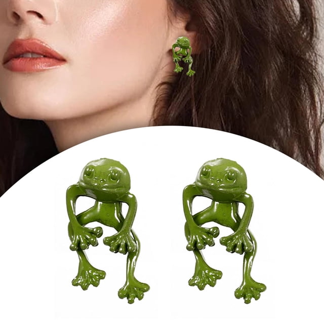 Pendientes Salvador Oreja Dangler Elemento animal Verde