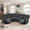 Gray|5 Seat, variant on Aukfa 3-Piece Recliner Sofa Set, 5 Seat Sectional Couch with Cup Holders&Storage Console, Corduroy, Gray