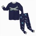 thumbnail image 6 of TOWED22 Toddler Boys Warm Clothes Set 2 Piece Long Sleeve Print Pullover Sweatshirt Top Elastic Waist Sweatpants Fall Winter Outfits(Dark Blue,2-3 Y), 6 of 6