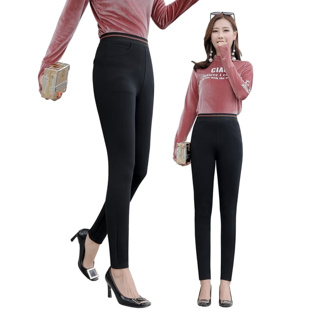 leggings Negros para Mujer para Usar en Primavera y Otoño, Pantalones Ajustados de Pierna Pequeña, Pantalones de Mujer de Cintura Alta Que Estilizan
