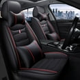 thumbnail image 1 of Maidao Car Seat Covers Full Set For Women for Land Rover for Defender 1983-2016 5 Seats Waterproof Premium Leather Front and Back Seat Protectors with Headrest Black and Red, 1 of 7