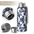 thumbnail image 2 of 20 Oz Blue and White Pioneer Flower Coffee Tumbler Double Wall Insulated Stainless Steel Water Bottle | Metal Reusable Thermoses Flask with Cup Cap | Leak & Sweat Proof with Anti-Dust Lid, 2 of 7