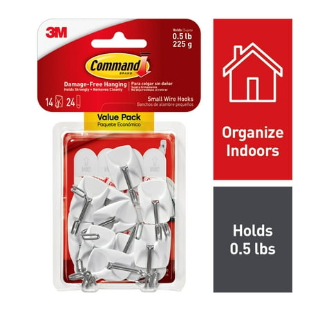 Command Small Wire Hooks Value Pack, White, 14 Hooks, 24 Strips (holds 0.5 (Best Command Line Tools)