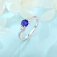 thumbnail image 5 of FJ Promise Rings for Her 925 Sterling Silver Engagement Ring Anniversary Wedding Eternity Ring Sapphire September Birthstone Jewelry for Women Size 5, 5 of 6