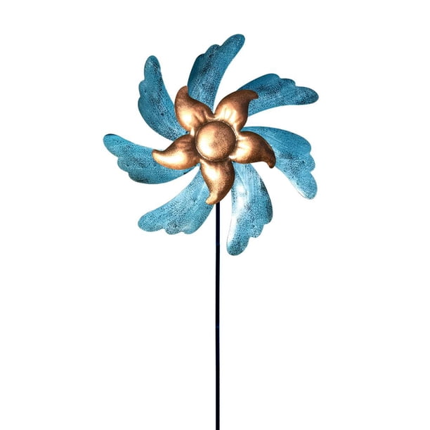 Injueey Molino de viento de hierro de viento Jardín Yarda Plug-In Molinete Niños Whirligig Molinete Juguete Hada Whirligig Estaca de Jardín y Patio Injueey HA014399-00