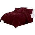 thumbnail image 2 of Sydney 7-Piece Pinch Pleat Pintuck Bedding Comforter Set (Queen, Burgundy), 2 of 5