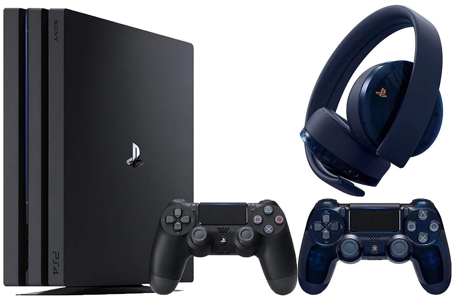 betaling Traktat Overskrift PlayStation 4 Pro 500 Million Limited Edition Accessories Bundle:  PlayStation 4 Pro 4K HDR 1TB Console - Jet Black with Extra 500 Million  Limited Edition Gold Wireless Headset and Controller - Walmart.com