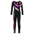 thumbnail image 6 of Alvivi Kids Girls Gymnastics Athletic Outfits Ice Skating Ballet Dance Leotard with Leggings Pants Black&Hot Pink 6, 6 of 6