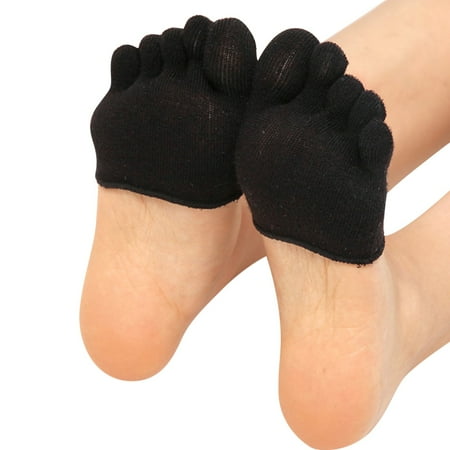 

No Show Socks Women Invisible Yoga Sport Toe Half Grip Heel Five Finger Sock