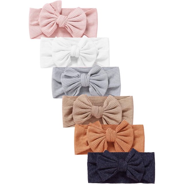 Diadema para bebé niña diademas para niña Turbante para niño pequeño sólida 6 piezas