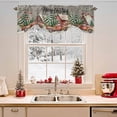 thumbnail image 2 of Merry Christmas Tie Up Valances Curtain, Winter Truck Pine Chalet Snowflake Grey Adjustable Rod Pocket Short Window Treatment Tie Up Curtains Valances for Kitchen Living Room Bathroom 54x18 Inches, 2 of 9