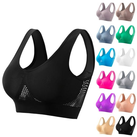 Plus Size Bras Breathable Bras for Women  Workout Sports Bras for Women  Comfortable Strapless Bra  Women s Running Fitness Yoga Beauty Tank Top Large Sports Vest Without Steel Rims  Complexion  4XL