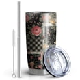 thumbnail image 2 of 20 Oz Pioneer Flower Coffee Tumbler Double Wall Insulated Stainless Steel Water Bottle | Metal Reusable Thermoses Flask with Cup Cap | Leak & Sweat Proof with Anti-Dust Lid, 2 of 7