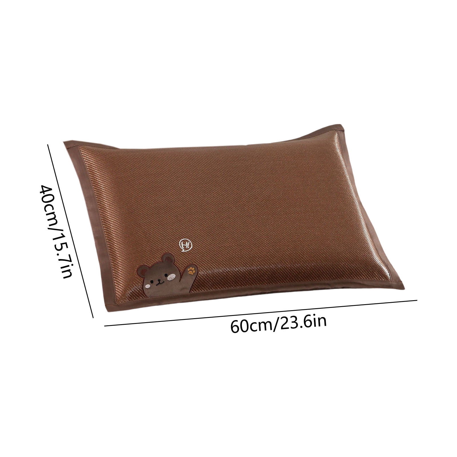 Washable Braided Ivy Weave, Summer Ice Rattan Pillowcase Double-Sided Cool Breathable Ice Silk Pillow Case, Sweat-Wicking Hollow Fiber, No Hair Snagging, Ginkgo Embroidery, 60x40cm for Home Bedroom