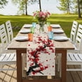 thumbnail image 4 of Table Runners 72 Inches Long Dress Scarves, Red Flowers Farmhouse Kitchen/Dining Table Runner, Coffee Tablerunners, Vintage Chinese Painting Plum Branches 14x72 Inch, 4 of 9