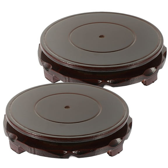 UPOUART Flower Vase Stand Wooden Flower Pot Stand Coffee Wood 2Pcs