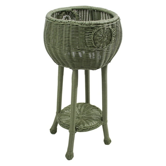 International Caravan Riviera Resin Wicker Round Outdoor Planter