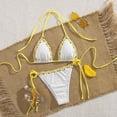 thumbnail image 4 of Women's Bikini Sets Floral Print Whip Stitch 2 Piece Swimsuits High Waisted Scoop Bathing Suits Gibobby(L,Yellow), 4 of 9