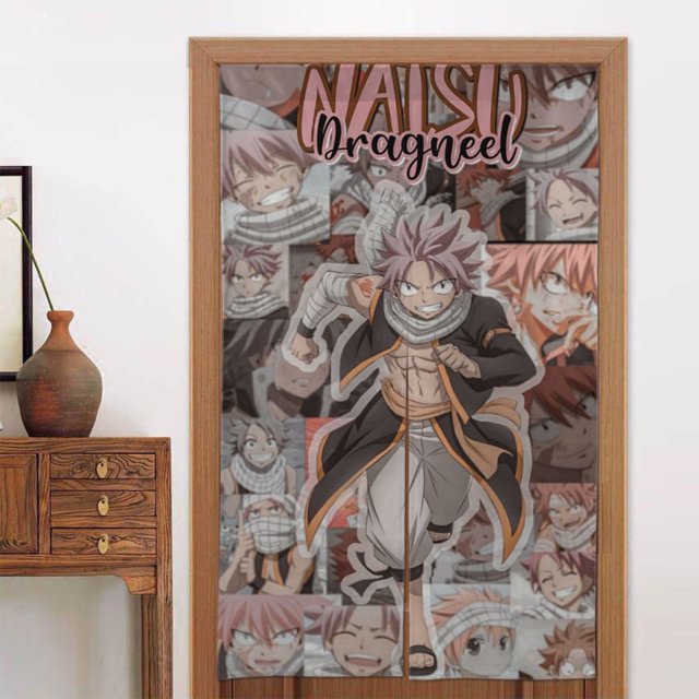 Cortina para puerta de Natsu Dragneel, cortina opaca con estampado de patrón, cortina divisoria para habitación, tapiz para decoración del hogar, 34" de ancho x 56" de largo