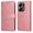 Pink, variant on Wallet Phone Case for Xiaomi Redmi 13 Pro 4G with Card Holder and Stand Function Black