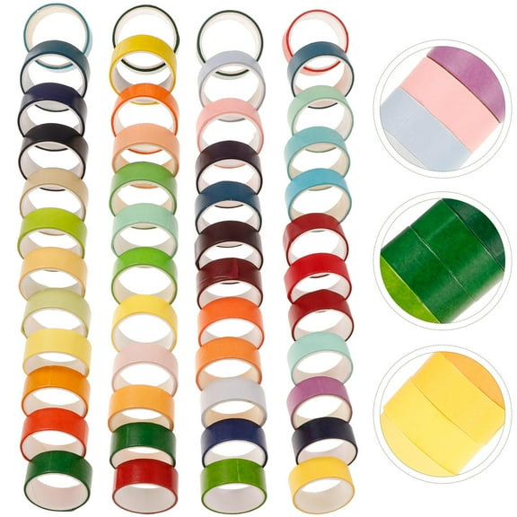 ETHZZLE Washi Tapes Solid Colors 48 Rolls Cuttable Adhesive for present Wrapping and Holiday Decorations