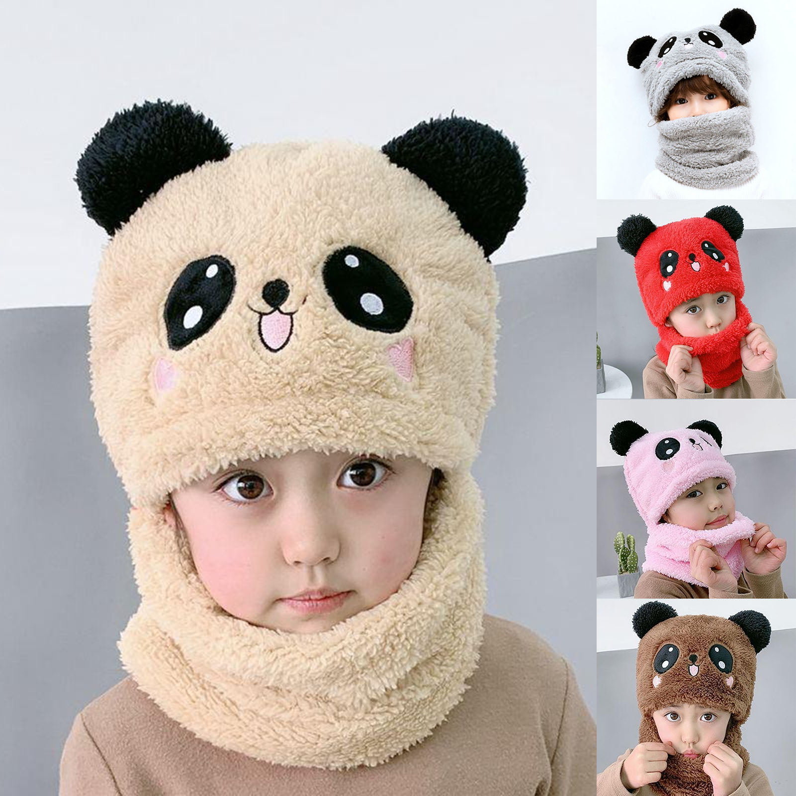 Mouse Beanie Hat with Ears Childrens Super Cute & Cosy Fluffy Fleece Bear 