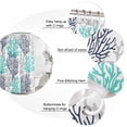 thumbnail image 6 of Navy Blue Teal Grey Coral Coastal Waterproof Fabric Shower Curtain,Summer Beach Nautical Ocean Waterproof Fabric Shower Curtain for Bathroom Bathtubs Shower Curtains with 12 Hooks Extra Long 72x96, 6 of 8
