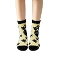 thumbnail image 4 of SAZBJOJN Socks for Women Men Halloween Cartoon Coral Fleece Mid Calf Socks Thick Warm Fuzzy Plush Slipper Socks for Indoor Sleep Halloween Party Home Wear One Size Yellow, 4 of 5