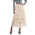 thumbnail image 2 of Michellecmm  Women's Elegant Tulle Long Skirt, Puffy Fluffy Layered Cake Skirts, 2 of 9