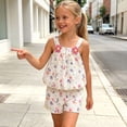 thumbnail image 5 of Piuwrlz Tank Top with Shorts Sets Girls 2 Piece Outfit Set Crew Neck Multicolor Size 0 Years, 5 of 9
