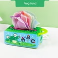 thumbnail image 4 of OEFNTAC Toys Baby Tissue Box Toy with Teether Soft Stuffed Sensory Play 10 Color Scarves Crinkle Paper Educational Infant Toy 7.5x4.3x4.3 Inch Baby Toys, 4 of 9