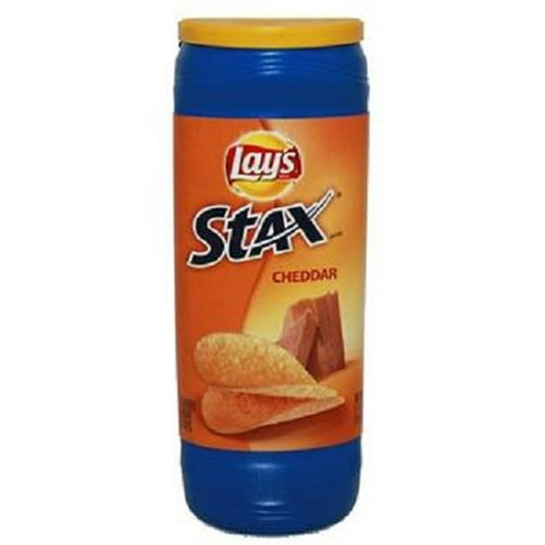 Lay's Stax, Cheddar, 5.5 Ounce Container - Walmart.com - Walmart.com