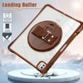 thumbnail image 3 of ELEHOLD Rugged Case For Apple iPad Pro 13 2024 13 Inch, Full Protection Transparent 360° Rotating Stand Cover, with Silicone Wrist Strap, Shoulder Strap,Chocolate, 3 of 10