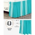 thumbnail image 3 of Farmhouse Aqua Bed Skirt White Stripe Bed Skirts Queen Size 16 Inch Drop, Wrap Around Dust Ruffle&nbsp;Bedskirt with Adjustable Elastic Belt for Queen Size Beds, 3 of 7