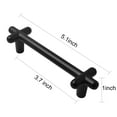 thumbnail image 2 of SAILANKA 6 Pack Unique X-Shape Solid Brass Cabinet Knobs Modern Pull with Screws for Furniture Home Drawer Kitchen Dresser Cupboard Hardware, 3-2/3 Inch Hole Centre,Matt Black, M C106, 2 of 3