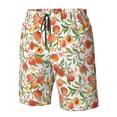 thumbnail image 4 of Wukai Fruits Peach2 Print Beach Trunks with Compression Liner Swimsuit Quick Dry Beach Sports Shorts with Pocket-Medium, 4 of 6