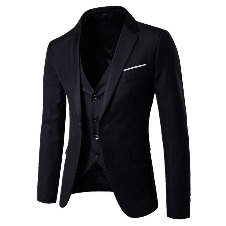  Business Suit Jacket Coat Blazers Trousers Waistcoat