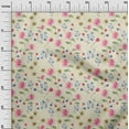 thumbnail image 2 of oneOone Georgette Viscose Cream Fabric Flower & Leaves Watercolor Quilting Supplies Print Sewing Fabric By The Yard 42 Inch Wide, 2 of 4