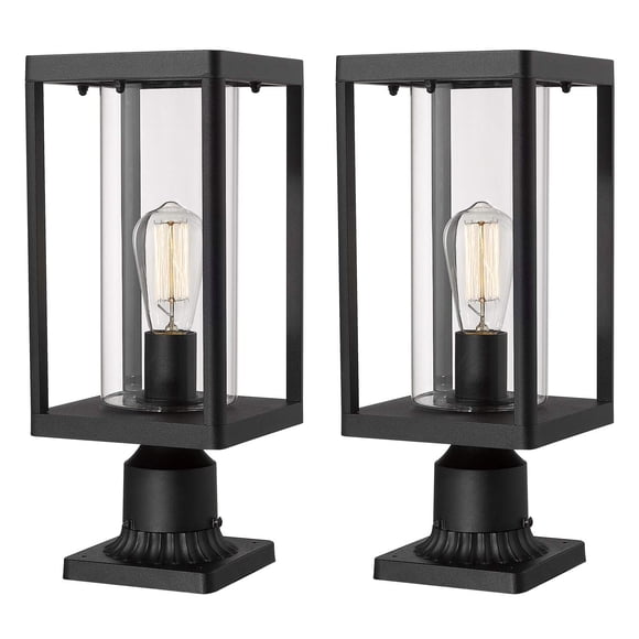 Farol de poste para exteriores Beionxii 51 cm, aluminio negro, 110 V