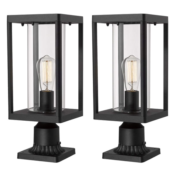 Farol de poste para exteriores Beionxii 51 cm, aluminio negro, 110 V