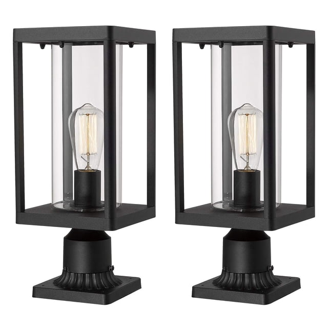 Farol de poste para exteriores Beionxii 51 cm, aluminio negro, 110 V