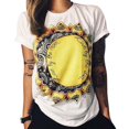 thumbnail image 1 of Camiseta de manga corta con cuello redondo de Color sólido holgada de verano con estampado gótico de letras de búho para mujer de Worallymy Worallymy JD735803215, 1 of 1