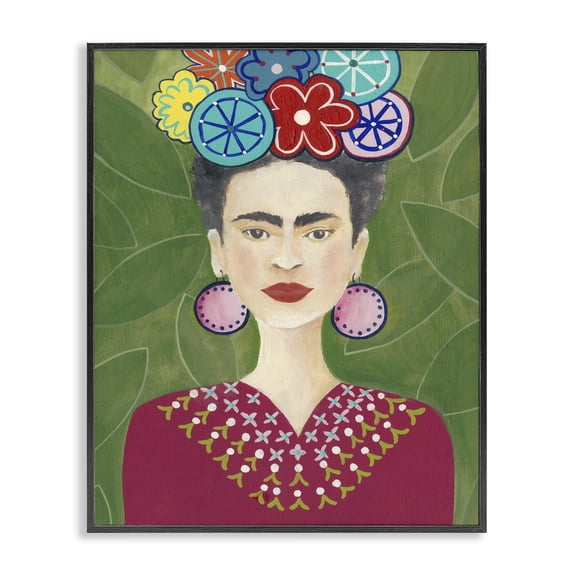 Stupell Industries Eclectic Frida Fashion Designer Pattern Green Black Framed Giclee Art, 24 x 30, by Regina Moore