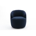thumbnail image 4 of Hassch Contemporary Teddy Upholstered Swivel Accent Chair, Cozy Barrel Armchair with Foam Cushion and Sturdy Metal Base, Easy Assembly, Dark Blue, 4 of 7