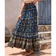 thumbnail image 4 of Vestido de Playa en Capas de Verano de Alta Cintura Maxi Falda Mujer con Estampado Paisley, Cordón de Cintura Elástico, 4 of 9