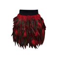 thumbnail image 3 of Womens Faux Feather A Line Mini Skirt with Bold Colors and Fluffy Texture for Women Who Love To Stand Out Red XXXL, 3 of 4