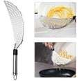 thumbnail image 7 of Nogis 14.47 Inch Silver Grease Handheld Stainless Steel Pasta Strainer Insert Drainer for Different Pot Pan Kitchen Tools (1 Pack, Stainless Steel Pot Strainer with Handle), 7 of 7