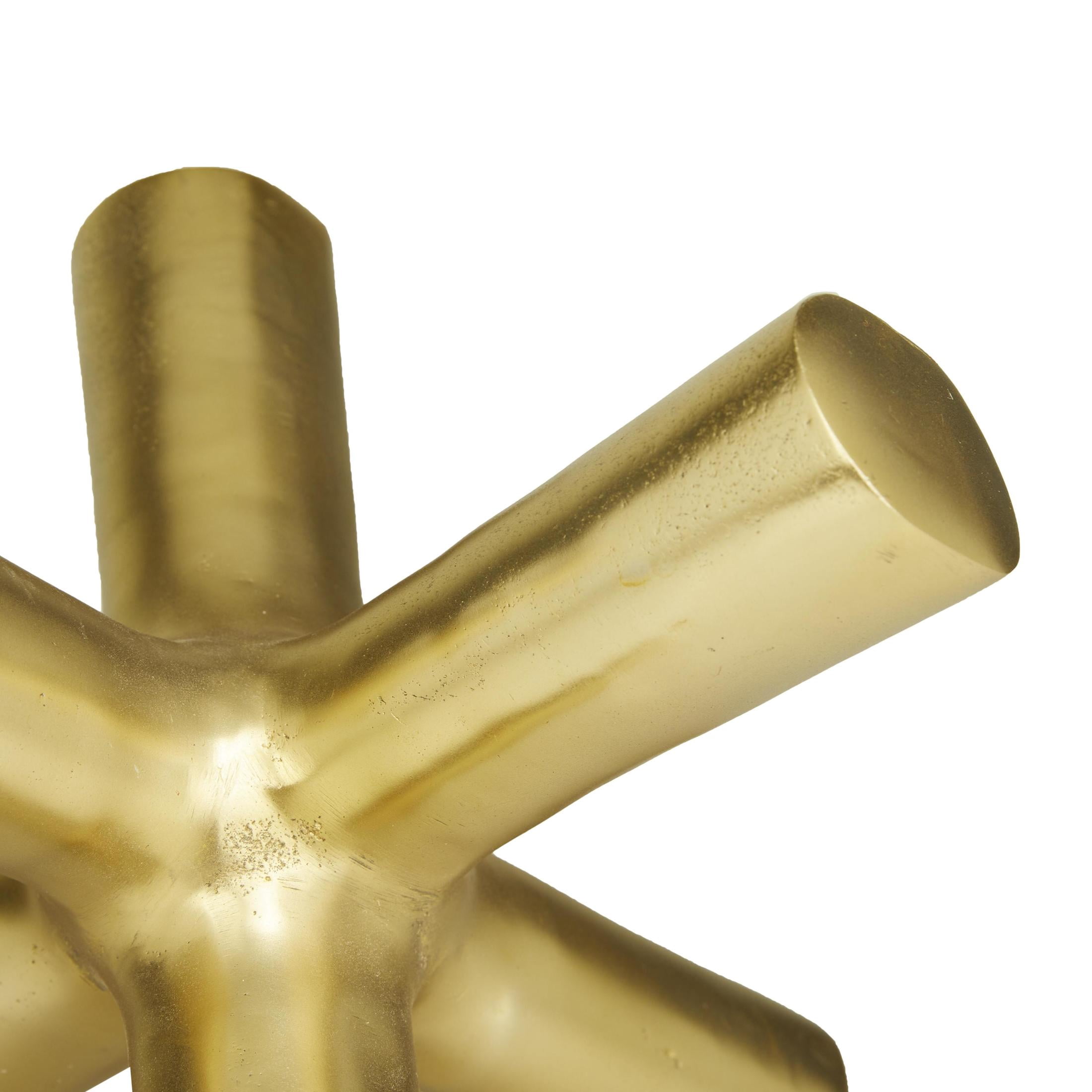 10" x 9" Gold Aluminum Metal Jack Abstract Sculpture, by DecMode