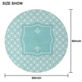 thumbnail image 6 of Round Waterproof Cyan Blue Tablecloth Reusable Washable Weight Fabric Table Covers for Restaurant,Picnic,Indoor and Outdoor Dining 60 Inch X 60 Inch, 6 of 6